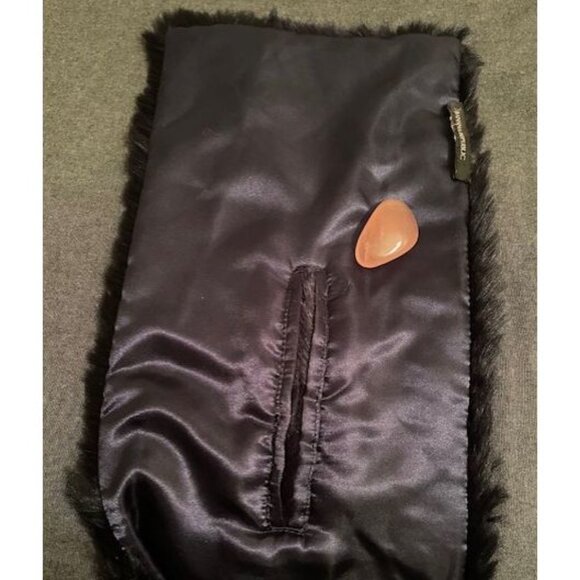 BANANA REPUBLIC Navy Faux Fur Wrap Scarf Shawl - Picture 4 of 5